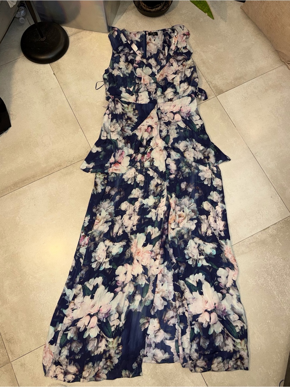 Parker Black Pastel Floral maxi dress